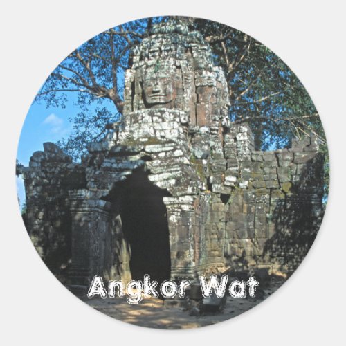 Angkor wat Ta som temple _ Cambodia Asia Classic Round Sticker