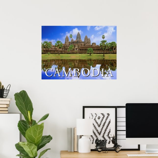 Angkor Wat Temple | Kampuchea, Cambodia Poster (Home Office)