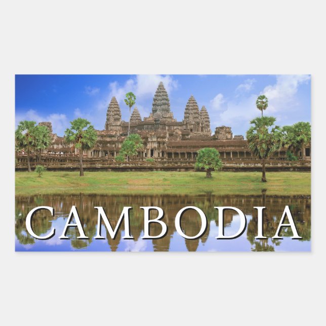 Angkor Wat Temple | Kampuchea, Cambodia Rectangular Sticker (Front)