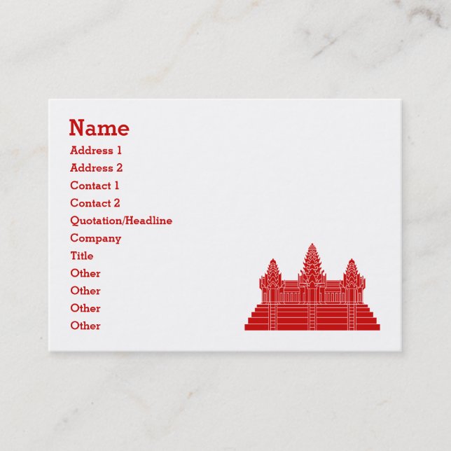 Angkor Wat Ver.2.0. Khmer Temple Business Card (Front)