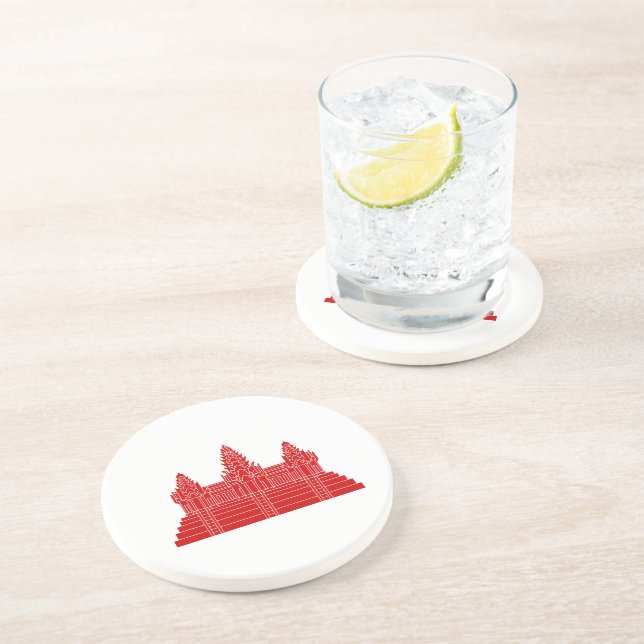 Angkor Wat Ver.2.0. Khmer Temple Drink Coaster (Side)