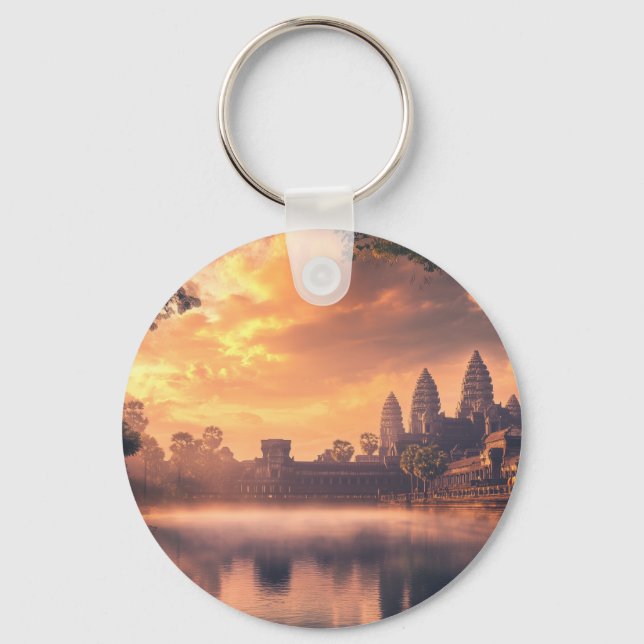 Angkor Wat watercolor Keychain (Front)