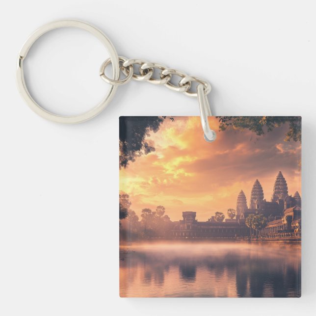 Angkor Wat watercolor Keychain (Front)