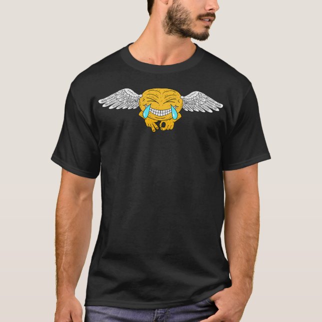 Angle Of Cringe Funny Smiling Emoji. T-Shirt (Front)