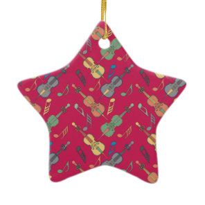 Angled Cellos Ceramic Ornament
