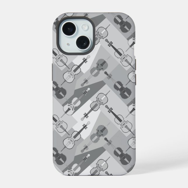Angled Cellos Gray Iphone Case (Back)