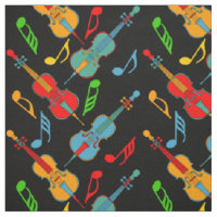 Angled Cellos Music Notes Fabric