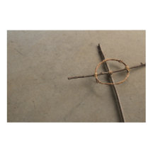Angled Celtic Cross in Sticks and Vines