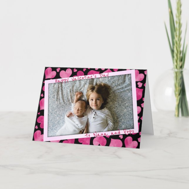Angled Photo Grandparents Valentines Day Holiday Card (Front)