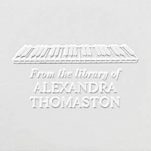 Angled Piano Keyboard Library Book Name Embosser