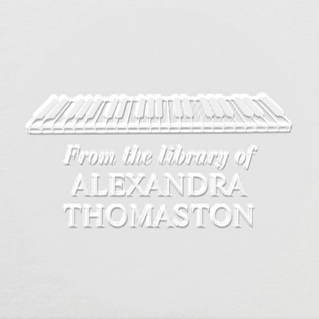 Angled Piano Keyboard Library Book Name Embosser (Design)