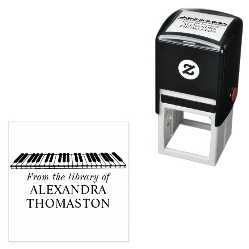 Angled Piano Keyboard Library Book Name Self_inking Stamp