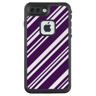 Angled Purple and White Stripes LifeProof® FRĒ® iPhone 7 Plus Case
