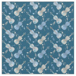 Angled Violins Music Notes Fabric