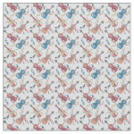 Angled Violins Music Notes Fabric