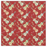 Angled Violins Music Notes Fabric 