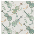 Angled Violins Music Notes Fabric