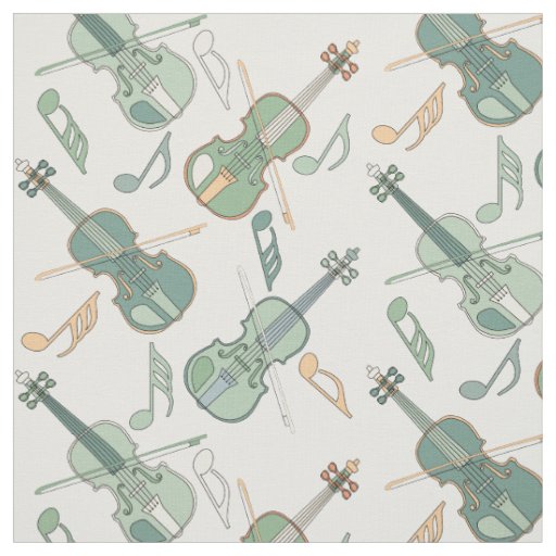 Angled Violins Music Notes Fabric