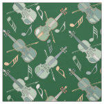 Angled Violins Music Notes Fabric