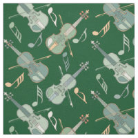 Angled Violins Music Notes Fabric