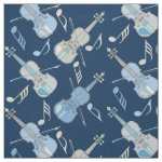 Angled Violins Music Notes Fabric