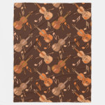 Angled Violins Music Notes  Fleece Blanket
