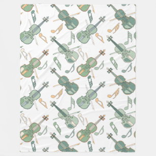 Angled Violins Music Notes  Fleece Blanket