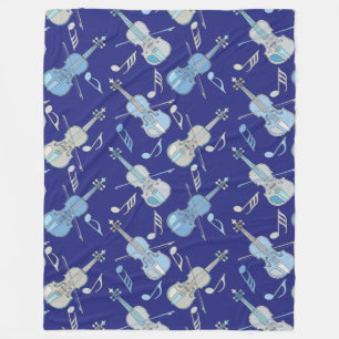 Angled Violins Music Notes  Fleece Blanket