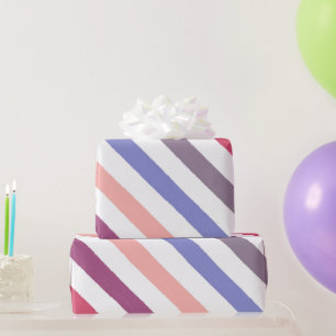 Angled Watercolor Stripes Wrapping Paper