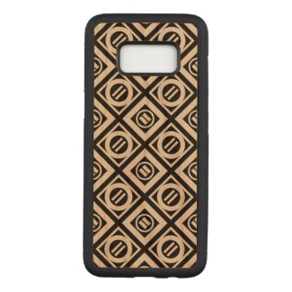 Angled Wood Equal Sign Geometric Pattern on Black Carved Samsung Galaxy S8 Case