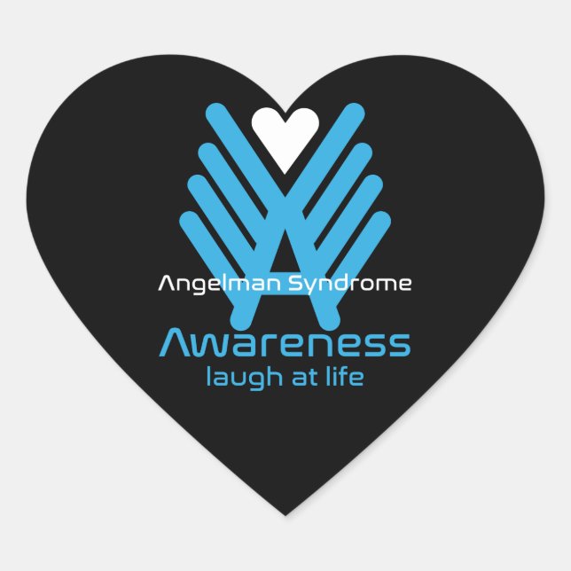 Angleman Syndrome Awareness Heart Sticker (Front)