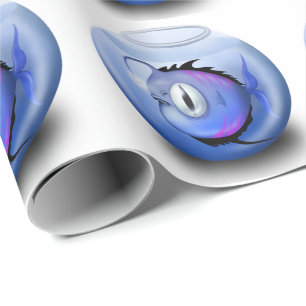 Angler fish aquarium fish bowl cute wrapping paper