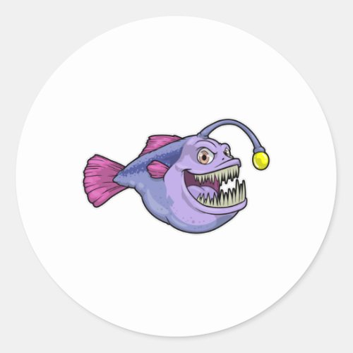 Angler Fish Classic Round Sticker