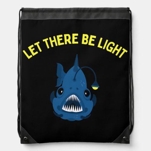 Angler Fish Deep Sea Light Meme Funny for Men Drawstring Bag
