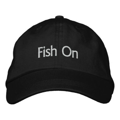 Angler Fish On Black Embroidered Hat
