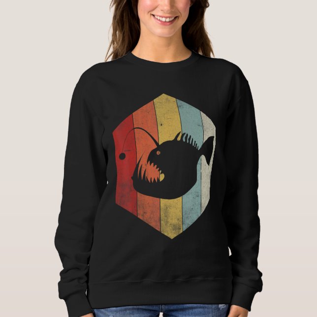 Angler Fish  Retro Fisherman Vintage Anglerfish Sweatshirt (Front)