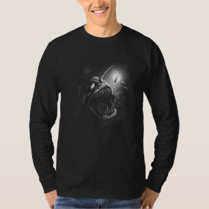 Angler Fish with glowing Beer Bottle Horror Beer S T-Shirt