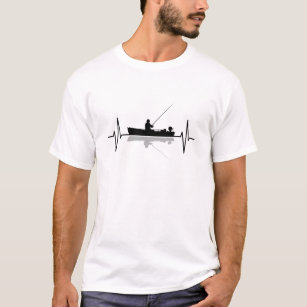 Angler Fisherman Fishing Boat Heartbeat Gift T-Shirt