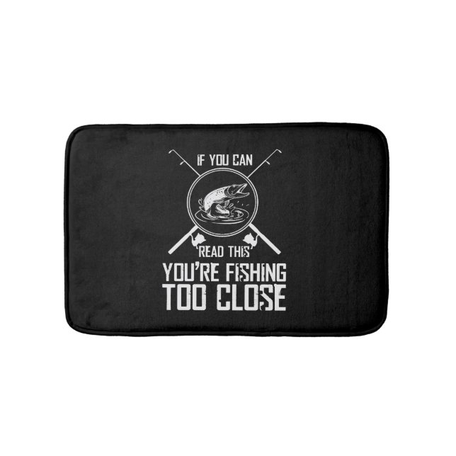 angler fishing fish bait fishing rod gift bath mat (Front)