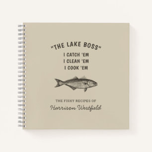 Angler Fishing Humor Personalized Fish Recipes Notebook
