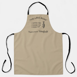 Angler Fishing Humor Personalized Khaki Apron