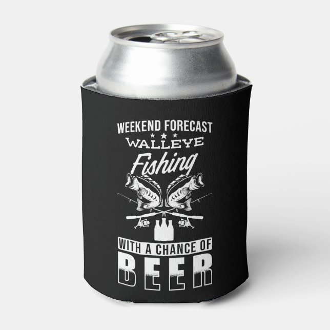 Angler Gift Walleye Fish Can Cooler (Can Front)