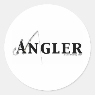 Angler logo classic round sticker