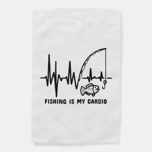 Anglers Pulse  Fishing is My Cardio Tee Garden Flag