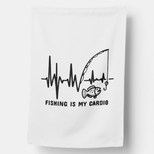 Anglers Pulse  Fishing is My Cardio Tee House Flag