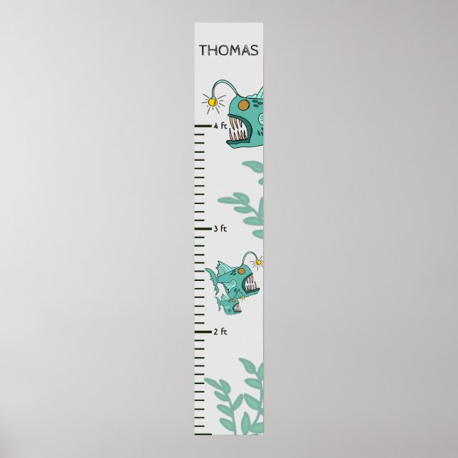 Anglerfish Deep Sea Boys Growth Chart (Front)