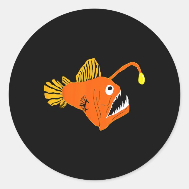 Anglerfish Deep Sea Creatures Angler Fish Sea Mons Classic Round Sticker (Front)