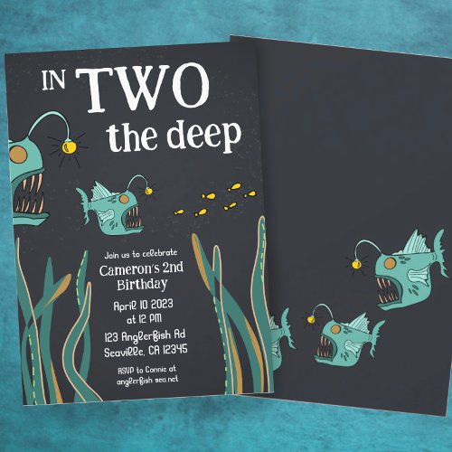 Anglerfish Deep Sea Ocean Second Birthday  Invitation