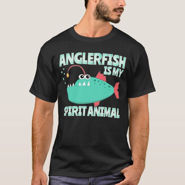 Anglerfish is My Spirit Animal Funny Cartoony  T-Shirt (Front)