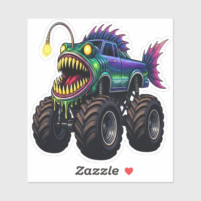 Anglerfish Monster Truck Sticker (Sheet)